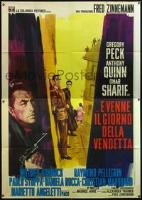 5c210 BEHOLD A PALE HORSE Italian 2p '64 Gregory Peck, Anthony Quinn, different Piovano art!