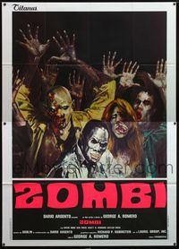 5c237 DAWN OF THE DEAD Italian 2p '78 George Romero, great completely different art of zombies!
