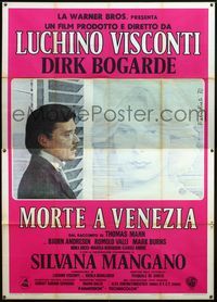 5c239 DEATH IN VENICE Italian 2p '70 Luchino Visconti's Morte a Venezia, art of Bogarde by Rieti!