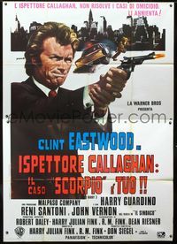 5c243 DIRTY HARRY Italian 2p R70s great artwork of Clint Eastwood firing gun by P. Franco