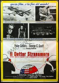 5c244 DR. STRANGELOVE Italian 2p '64 Stanley Kubrick classic, Sellers, Ungerer art + cool scenes!