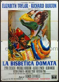 5c291 TAMING OF THE SHREW Italian 2p '67 different art of Liz Taylor & Richard Burton by Brini!