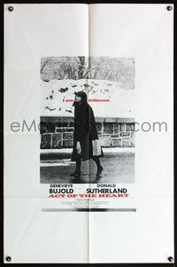 5d020 ACT OF THE HEART 1sh '71 Genevieve Bujold, Donald Sutherland, I am different!