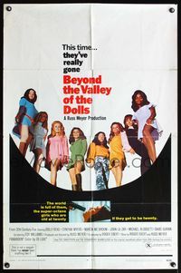5d047 BEYOND THE VALLEY OF THE DOLLS 1sh '70 Russ Meyer's girls who are old at twenty!