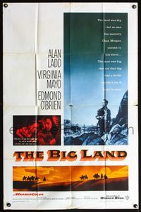 5d048 BIG LAND 1sh R64 Alan Ladd, Virigina Mayo, Edmond O'Brien, cool artwork of plains!