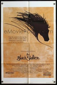 5d057 BLACK STALLION 1sh '79 Carroll Ballard, Francis Ford Coppola, profile art of horse!