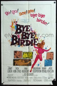 5d071 BYE BYE BIRDIE 1sh '63 cool artwork of sexy Ann-Margret dancing, Dick Van Dyke, Janet Leigh