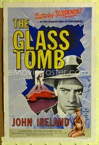 5d250 GLASS TOMB 1sh '55 Honor Blackman is an animal on the jagged edge of violence!