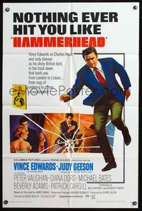 5d270 HAMMERHEAD 1sh '68 cool images of detective Vince Edwards & sexy Judy Geeson!