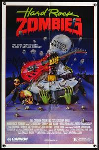 5d276 HARD ROCK ZOMBIES 1sh '84 wild artwork, they came from the grave to rock n' rave & misbehave!