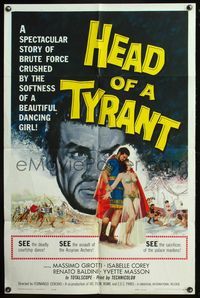 5d282 HEAD OF A TYRANT 1sh '60 a story of brute force crushed by the softness of a beautiful girl!