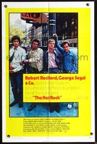 5d304 HOT ROCK 1sh '72 Robert Redford, George Segal, cool cast picture on the street!