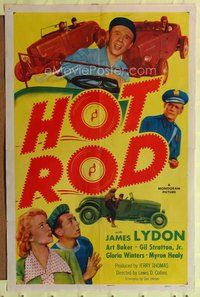 5d305 HOT ROD style A 1sh '50 Jimmy Lydon, cool hot rod car racing artwork!