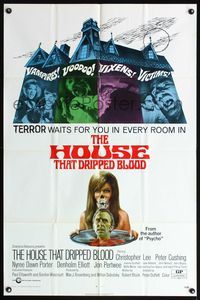 5d319 HOUSE THAT DRIPPED BLOOD 1sh '71 Christopher Lee, Vampires! Voodoo! Vixens!