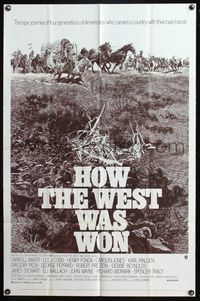 5d321 HOW THE WEST WAS WON 1sh R70 John Ford epic, great western land rush art!