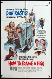 5d322 HOW TO FRAME A FIGG 1sh '71 Joe Flynn, wacky comedy images of Don Knotts!