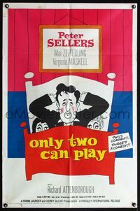 5d565 ONLY TWO CAN PLAY 1sh '62 wacky art of Peter Sellers, Mai Zetterling, Virginia Maskell!