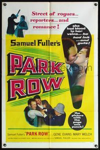 5d582 PARK ROW 1sh '52 Sam Fuller, Mary Welch had blood in her veins, Gene Evans had ink in his!