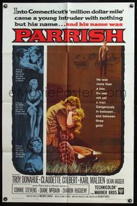 5d583 PARRISH 1sh '61 art of Troy Donahue passionately kissing pretty Connie Stevens!