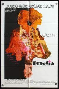 5d596 PETULIA 1sh '68 Richard Lester directed, art of pretty Julie Christie & George C. Scott!