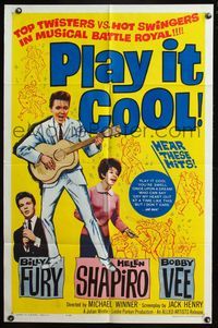 5d609 PLAY IT COOL 1sh '63 Michael Winner directed, great image of rockin' Bobby Vee!
