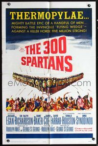5e008 300 SPARTANS 1sh '62 Richard Egan, the mighty battle of Thermopylae!