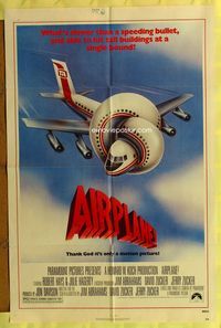 5e015 AIRPLANE 1sh '80 classic zany parody by Jim Abrahams and David & Jerry Zucker!