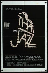 5e023 ALL THAT JAZZ 1sh '79 Roy Scheider, Jessica Lange, Bob Fosse musical!