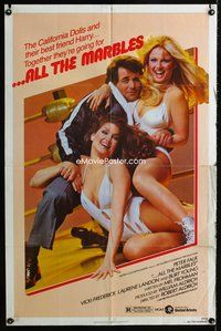 5e024 ALL THE MARBLES 1sh '81 great image of Peter Falk & sexy female wrestlers!