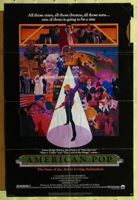 5e029 AMERICAN POP 1sh '81 cool rock & roll art by Wilson McClean & Ralph Bakshi!