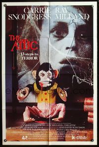 5e055 ATTIC 1sh '80 Carrie Snodgress, Ray Milland, creepy monkey, 13 steps to terror!