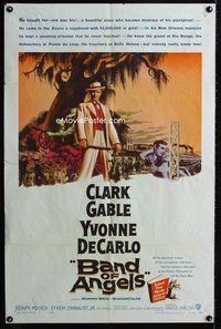 5e063 BAND OF ANGELS 1sh '57 Clark Gable buys beautiful slave mistress Yvonne De Carlo!