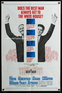 5e077 BEST MAN 1sh '64 Henry Fonda & Cliff Robertson running for President of the United States!