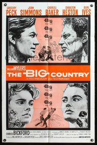 5e080 BIG COUNTRY 1sh R60s Gregory Peck, Charlton Heston, William Wyler classic!