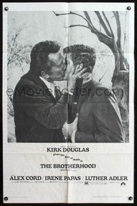 5e108 BROTHERHOOD 1sh '68 Kirk Douglas gives the kiss of death to Alex Cord!