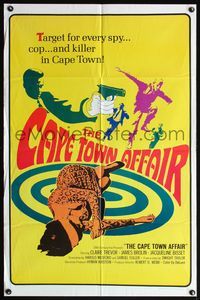 5e120 CAPE TOWN AFFAIR 1sh '67 Claire Trevor, James Brolin, cool psychedelic art & design!