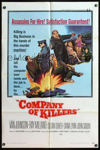 5e152 COMPANY OF KILLERS 1sh '70 Van Johnson, Ray Milland, Assassins for Hire!