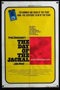 5e179 DAY OF THE JACKAL 1sh '73 Fred Zinnemann assassination classic, master killer Edward Fox!