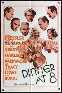 5e189 DINNER AT 8 1sh R62 Jean Harlow, John Barrymore, Lionel Barrymore