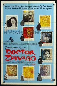 5e199 DOCTOR ZHIVAGO portrait 1sh '65 Omar Sharif, Julie Christie, David Lean