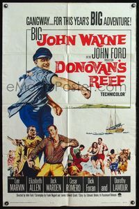 5e202 DONOVAN'S REEF 1sh '63 John Ford, great art of punching sailor John Wayne & Lee Marvin!