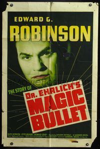 5e204 DR. EHRLICH'S MAGIC BULLET 1sh '40 Edward G. Robinson searches for a cure for syphilis!
