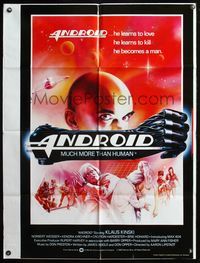 5e036 ANDROID English 1sh '82 Klaus Kinski, Norbert Weisser, Max 404 learns to love & to kill!
