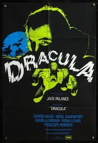 5e211 DRACULA English 1sh '73 cool shadowy image of vampire Jack Palance!