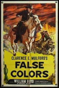 5e232 HOPALONG CASSIDY style A stock 1sh '40s William Boyd as Hopalong Cassidy, False Colors