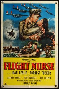5e262 FLIGHT NURSE 1sh '53 Joan Leslie & Forrest Tucker help win the Korean War!