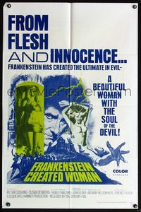 5e268 FRANKENSTEIN CREATED WOMAN 1sh '67 Peter Cushing, Susan Denberg had the soul of the Devil!