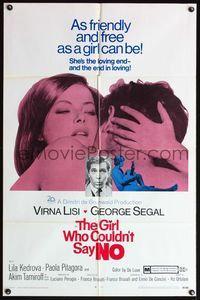 5e291 GIRL WHO COULDN'T SAY NO 1sh '69 sexy Virna Lisi is the end in loving, George Segal!