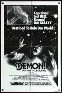 5e295 GOD TOLD ME TO 1sh '76 Larry Cohen, wild satanic sci-fi, Demon, don't let it control you!