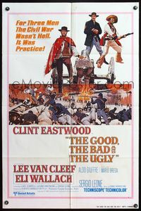 5e300 GOOD, THE BAD & THE UGLY int'l 1sh R80 Clint Eastwood, Lee Van Cleef, Sergio Leone